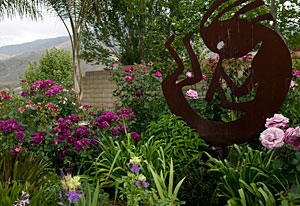 Kokppelli in lavender garden